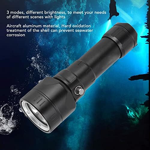 Lanterna de mergulho FABUL, impermeável 3 modos leves lanterna de mergulho P50 4 Lâmpadas de mergulho