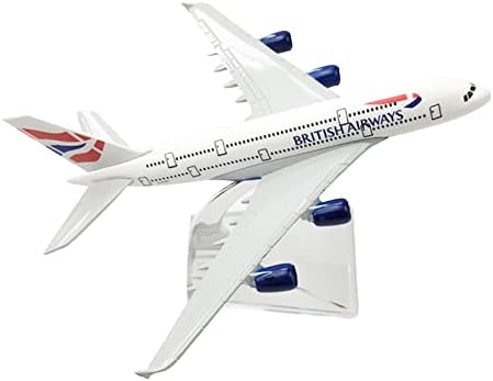 Mookeenona 16cm British Airways A380 Modelo de Airplano Aeronave Modelo de Aviação Aeronave Kits para coleta e presente