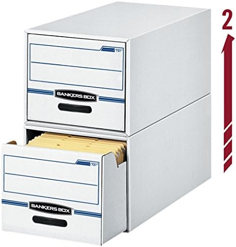 Bankers Box 00722 Stor/gaveta Arquivo de gaveta Caixa de armazenamento, legal, branco/azul