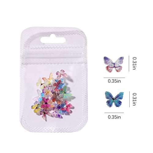 Charms de borboleta de acrílico 3D para unhas 16 cores Summer Butterfly Butterfly Butterfly UNIGH