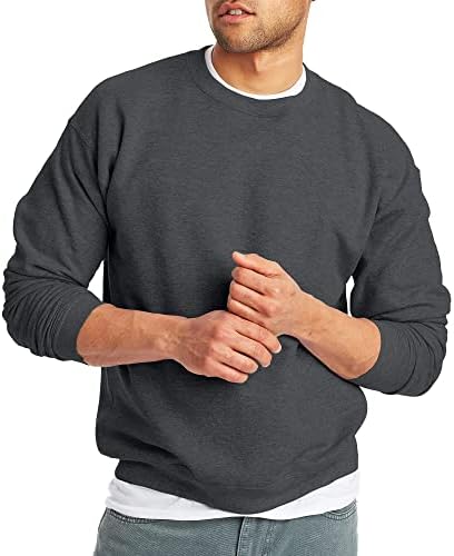 Hanes Men's EcoSmart Fleece Sweatshirt, Pullover de mistura de algodão, moletom de pista de tripulação
