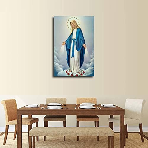 Virgem Mary Mary Religious Pintura decorativa Poster Canvas de parede de parede de arte legal Poster pintura de quarto