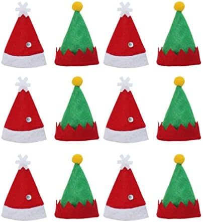 Presentes de Natal do Bestoyard 48cs mini Natal Lollipop Hat Elf Christmas Cap Lollipop Wraps Toppers