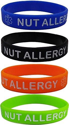 Pulseiras de silicone alergia porcada - azul, laranja, verde e preto