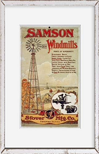 Fotografias infinitas foto de 1880: Samson Windmills | Stover Manufacturing Company | Motor de moinho
