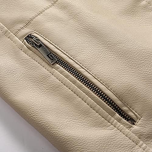 Inverno masculino Plus Velvet Leisure Capeled Leather Outwear Zipper curto camada de tamanho grande ao ar livre