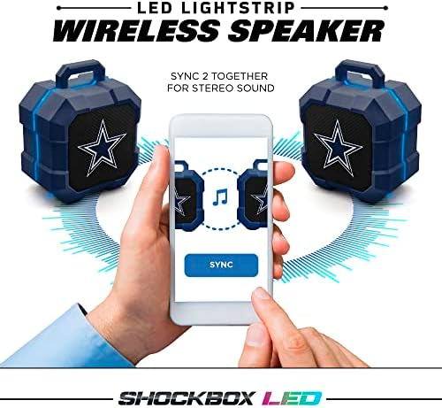 Soar NFL ShockBox LED sem fio Bluetooth Alto -falante - IPX4 resistente à água, 5.0 Bluetooth