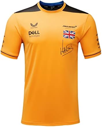 McLaren F1 masculina 2022 Lando Norris Réplica Configuração de camiseta configurada