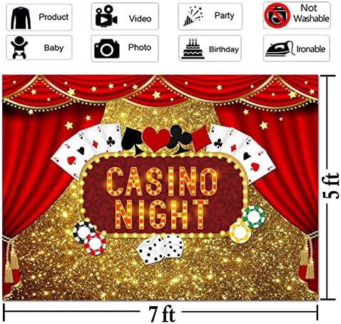 Las Vegas Gold Glitter Bokeh Penariações de Fotografia de 7x5 pés Polyester Casino Night Poky