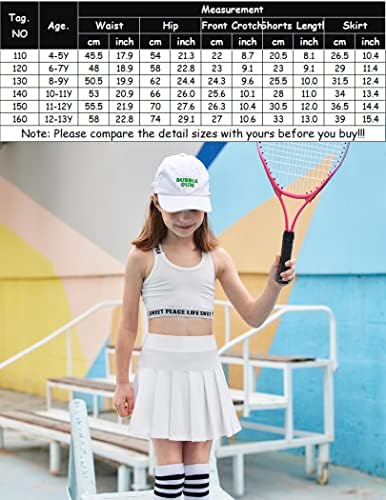 Arshiner Girl's Tennis Shairs With Shorts Athletic Skurt Screat Workout Performance Skorts com bolsos para