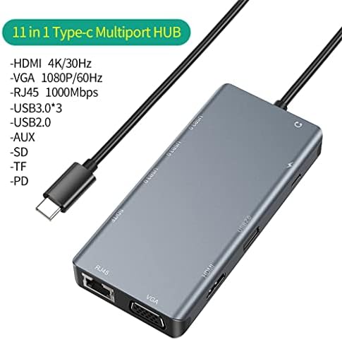 ZHYH TIPO C Hub USB C Hub 8 em 1 4K PD 60W SD/TF RJ45 Adaptador USB C Estação de Dock Splitter Ethernet