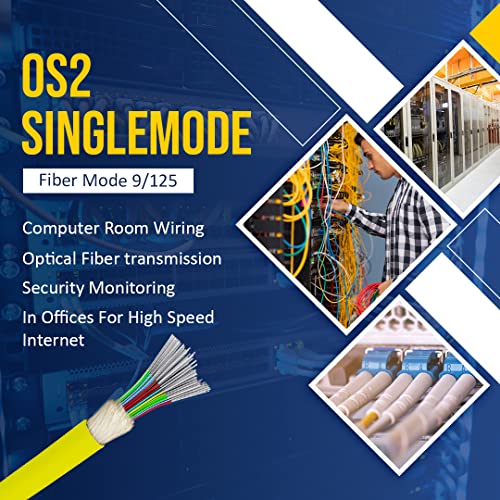 NewYork Cables® 1M OS2 SC para ST Cabo de patch de fibra | Modo único Duplex Corning 9/125 ST