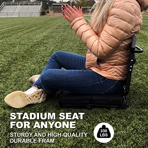 O assento do Hitorhike Stadium para arquibancadas com suporte nas costas e almofada inclui cadeiras de assento