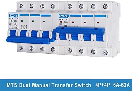 1pcs 4p+4p transferência manual interruptor MTS Dual Power Mini Interlig-Block Disjuntor 400V AC 6A-63A 50/60Hz