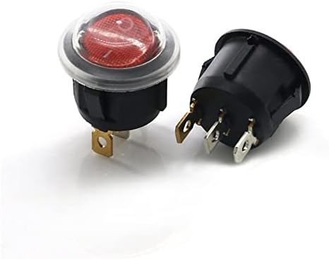 Interruptor de balancim 10pcs ligado / desligado interruptor redondo led iluminado mini preto preto vermelho