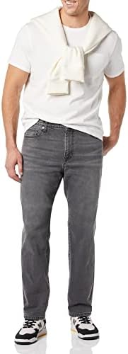 Essentials Men's Straight Stretch Jean, cinza lavado, 38W x 30L