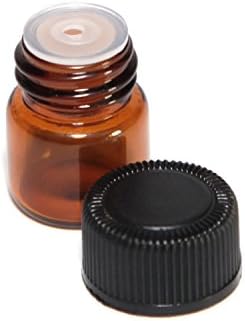 25 PCS Mini 1 ml de frasco de óleo de vidro âmbar de vidro de vidro vazio para reagentes de aromaterapia