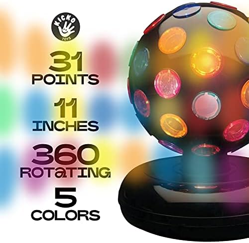 Bola de discoteca de Kicko Mirror - Bola de discoteca de 4 polegadas de prata com luzes LED -
