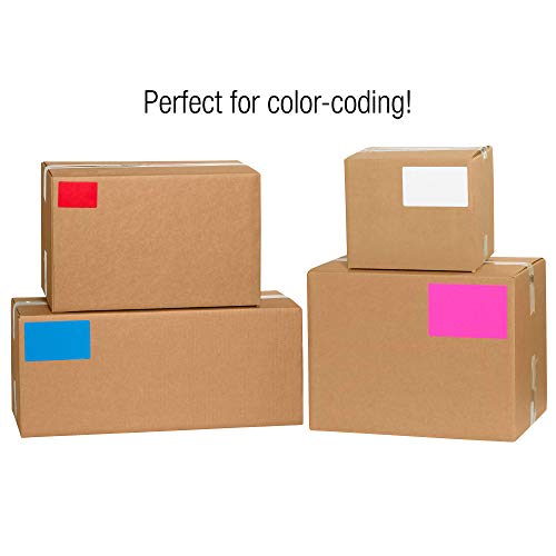 Etiquetas de retângulo de inventário lógico de fita, 3 x 5, laranja fluorescente, 500/roll