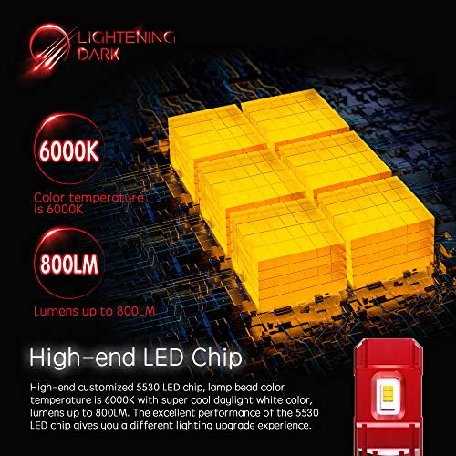 Lâmpada escura de escuro 5202 LED LUZ/DRL, 2504 530 CHIPS 800 LUMENS 6000K LEGO BRANCO