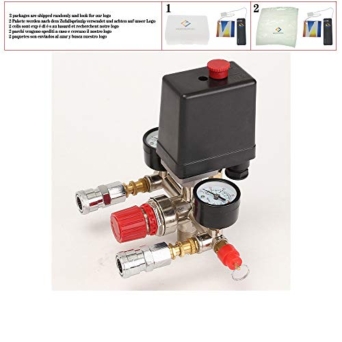 Regulador de válvula de controle de controle de pressão do compressor de ar com medidores de alívio