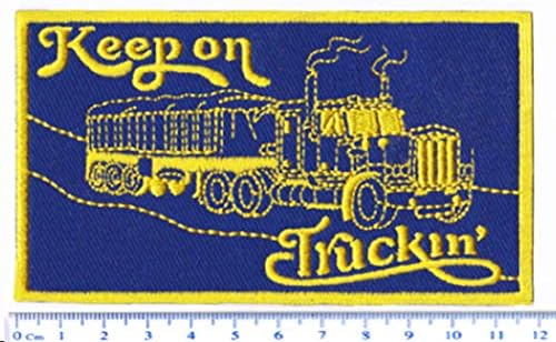 Estilo vintage Keep On Truckin 'Big Rig Trucker Vintage Style Shirt Patch 12cm - Patches legais - Ferro On