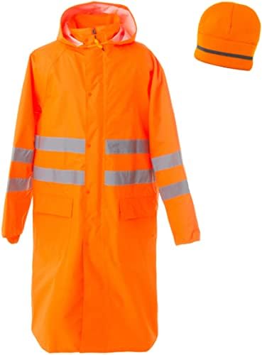 Jaqueta reflexiva para homens de alta visibilidade - capa de chuva - reflexo à prova d'água com capuz