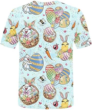 Camisas felizes da Páscoa para feminino Camiseta gráfica de ovo de desenho animado saindo solto em fit cristão