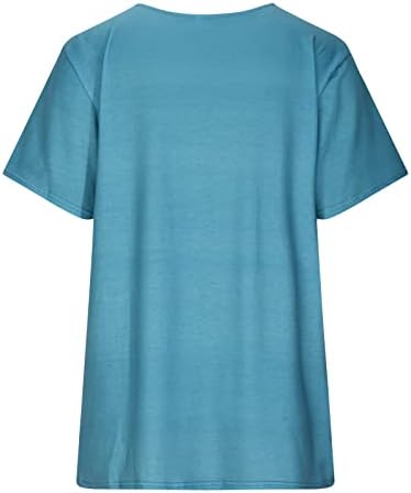 Roupas Moda de manga curta v algodão de algodão Floral Blusa casual Camiseta para meninas Caminhadas de verão de outono 0f 0f