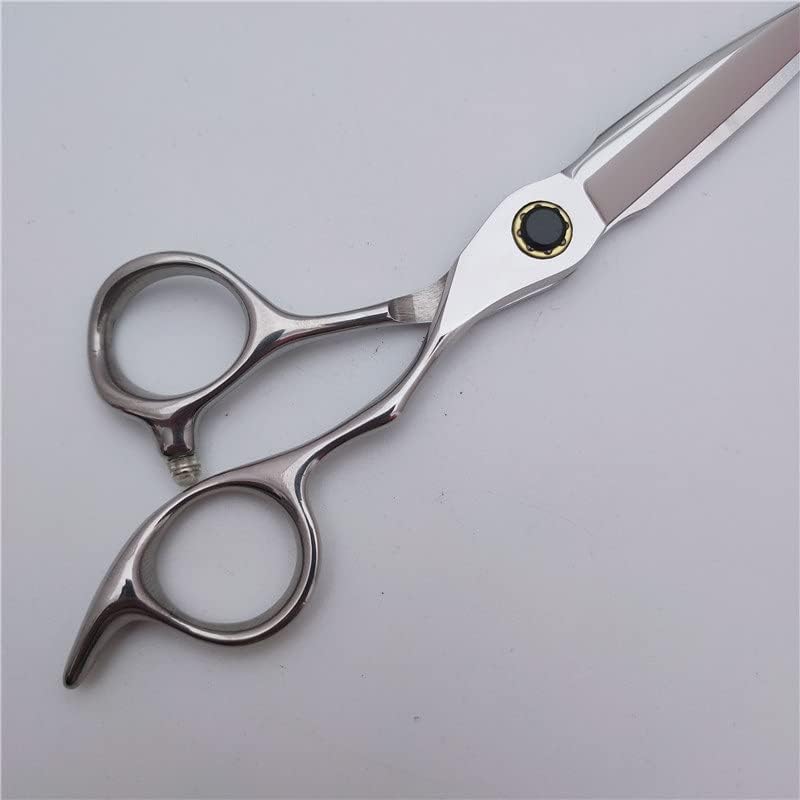 Tesoura de corte de cabelo, 6 polegadas Profissional Japão 440c Aço prata tesoura de cabelo cortando barbeiro