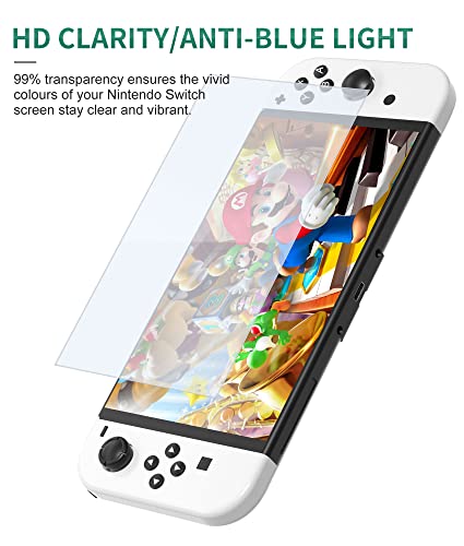 Rapell Glass Screen Protectores compatíveis com Nintendo Switch OLED - Pacote Twin de tela de tela de