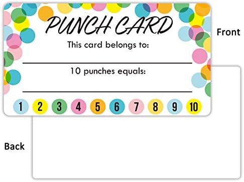 Youngever Punch Cards 210 Pack, Card de recompensa de lealdade de incentivo para sala de aula, negócios, crianças,