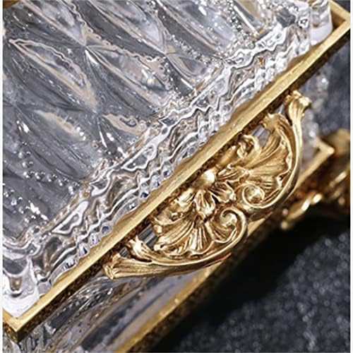 Irdfwh Brass Comborned Box Vintage Gold Gold Grated Crystal Glass Deller Titular Bedroom Bedside Tissue