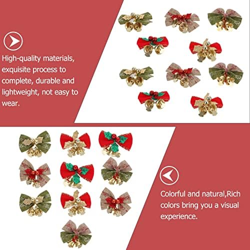Christmas Bow Sells Tree Decor: 10pcs Xmas Mini Bow com Bell Tree Jingle Bells Ornament Craft Present