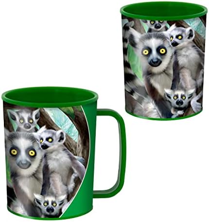3D LIVELIFE Drinking Cup - Lemurs de cauda a anel da Deluxebase. 3D Copos infantis de lemur lenticular.
