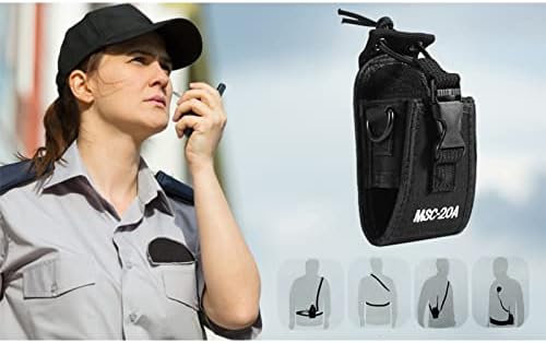 YoSoo Health Gear Walkie Talkie Holder Radio Bag, bolsa de capa de rádio bidirecional com cinta, pano de