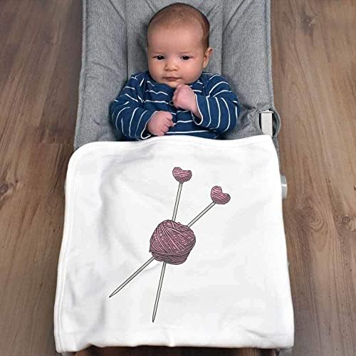 Azeeda 'agulhas de tricô e fio' Colotor/xale de bebê de algodão