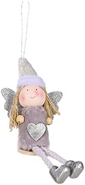 Nas perto da hora do Natal, garotinha, pequenos ornamentos árvores de Natal pequenas decorações de pendente de bef -guirlanda com luzes