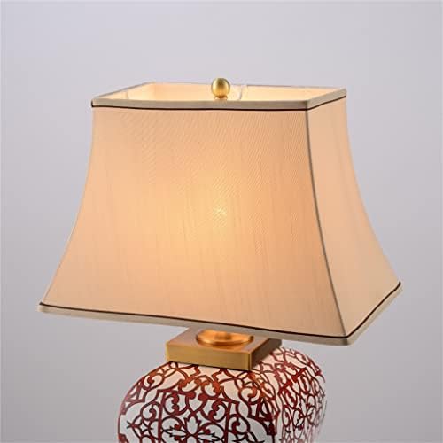 Zlxdp chinês de mesa de cerâmica branca chinesa para a sala de estar lâmpada de cabeceira do quarto de cabeceira