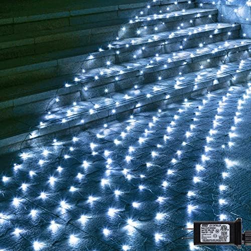 Luzes de rede 360LED, 21 pés x 5 pés de Natal conectáveis ​​Luzes de malha de cordas ao ar livre com função
