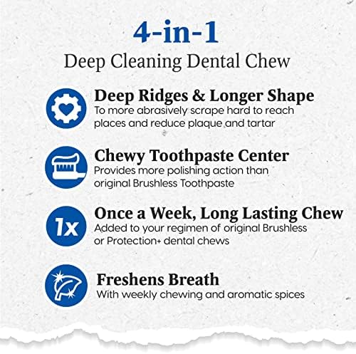 Ark Naturals Extreme Limpo Crega de dente sem escova, mastigação dental para cães mais duradouras