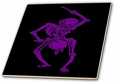 3drose Guerra Civil Drummer Federal Boy Skeleton em roxo em preto - azulejos