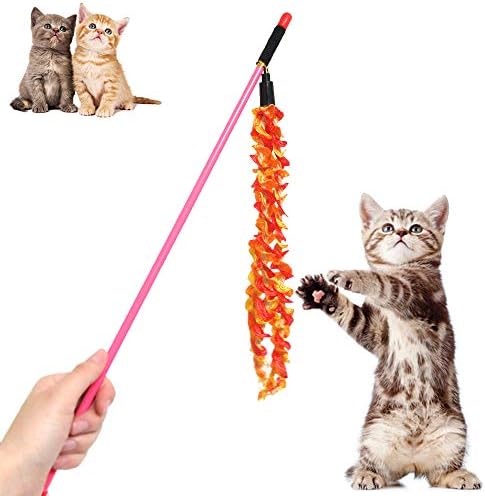 Gatinho gatinho wand teaser de brinquedo interativo apanhador de gatos de gatinho de gatinho engraçado