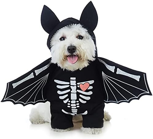 Coomour Dog Halloween fantasia de pet bat roupas de cachorro halloween colapso de cosplay camisetas