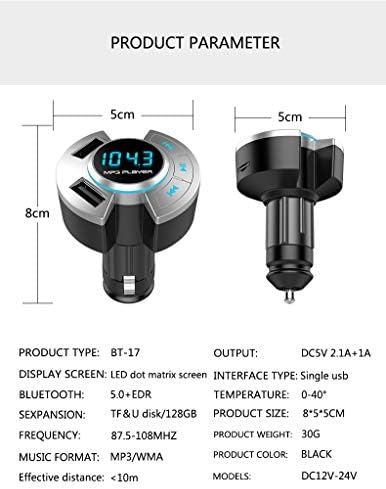 Qae bluetooth fm transmissor sem fio adaptador de rádio kit de carro com carregador de carregamento duplo USB 2.1A MP3 Player Suporte TF Card & USB disco