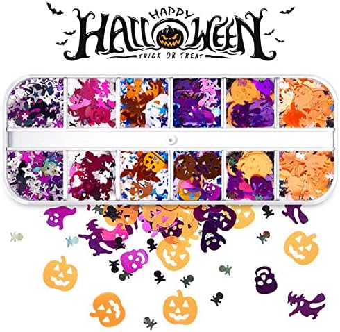 1 caixa boa manicure lantejas de manicure halloween flocos de unha charme de unha decorativa brilhante