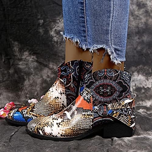 Mulheres Botas de caminhada largura largura retro bordado sapatos de bordado grossa sapatos de bota de bota