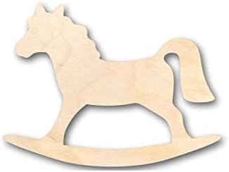 Formulário de cavalo de balanço de madeira inacabado - Animal de brinquedos - Craft - até 24 DIY 3 / 1/8