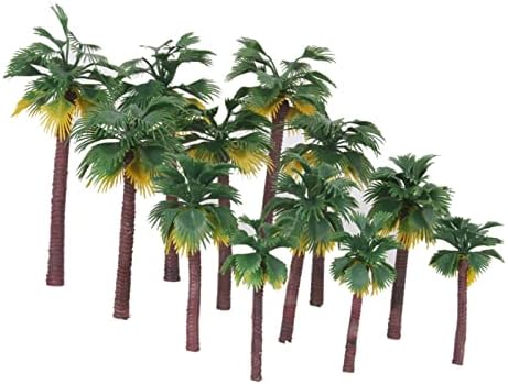 12 Modelo de plástico Palmeiras tropicais Trees Rainforest Layout Train cenário Hoo n Micro mundo encolhimento
