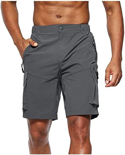 Shorts de carga, homens, shorts de grandes dimensões com zíper.
